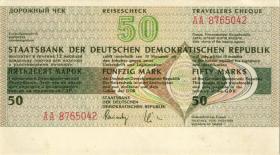 DDR Reisescheck der Staatsbank 50 Mark (1-) blanko 