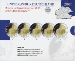 Deutschland 2-Euro-Gedenkmünzset 2009 Saarland (Ludwigskirche Saarbrücken) PP 