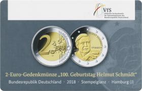Deutschland 2 Euro 2018 Helmut Schmidt J Coincard 