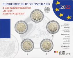 Deutschland 2-Euro-Sammlermünzenset "35 Jahre Erasmus-Programm"  stg 