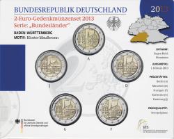 Deutschland 2-Euro-Gedenkmünzset 2013 Baden-Württemberg (Kloster Maulbronn) stg 