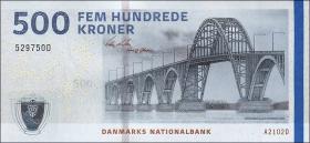Dänemark / Denmark P.68a 500 Kronen 2010 A2 (1) Unterschrift 2 