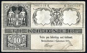 Dänemark / Denmark P.07k 10 Kroner 1911 (3+) 