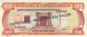 Dom. Republik/Dominican Republic P.144s 100 Pesos Oro 1993 SPECIMEN (1) 