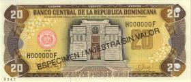 Dom. Republik/Dominican Republic P.154s2 20 Pesos Oro 1998 SPECIMEN (1) 