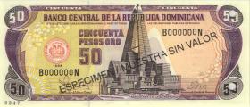 Dom. Republik/Dominican Republic P.155s2 50 Pesos Oro 1998 SPECIMEN (1) 