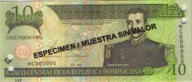 Dom. Republik/Dominican Republic P.168s3 10 Pesos Oro 2003 SPECIMEN (1) 