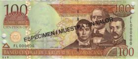 Dom. Republik/Dominican Republic P.171s3 100 Pesos Oro 2003 SPECIMEN (1) 