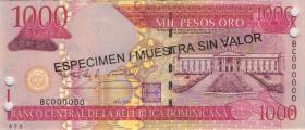 Dom. Republik/Dominican Republic P.173s3 1000 Pesos Oro 2004 SPECIMEN (1) 
