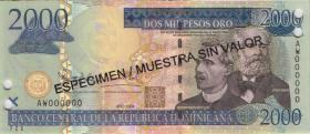 Dom. Republik/Dominican Republic P.174s3 2000 Pesos Oro 2004 SPECIMEN (1) 