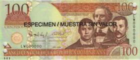 Dom. Republik/Dominican Republic P.177s1 100 Pesos Oro 2006 SPECIMEN (1) 