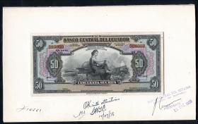 Ecuador P.094s 50 Sucres (1939-1949) Druckprobe (1) 