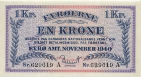 Färöer Inseln / Faeroe Is. P.09 1 Krone 1940 (1/1-) 