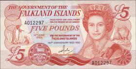Falkland Inseln P.12 5 Pounds 1983 Gedenkbanknote (1) 