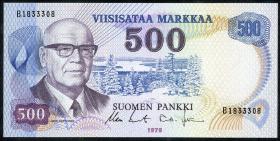 Finnland / Finland P.110b 500 Markkaa 1975 (1) Serie B 