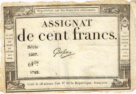 Frankreich / France P.A078 Assignat 100 Francs (1795) (3) 