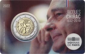 Frankreich 2 Euro 2022 Jaques Chirac Coincard 