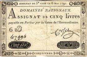 Frankreich / France P.A042 Assignat 5 Livres 6.5.1791 (3) 