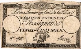 Frankreich / France P.A055 Assignat 25 Sols 1792 (4) 