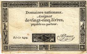 Frankreich / France P.A071 Assignat 25 Livres 1793 (3-) 