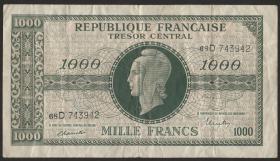 Frankreich / France P.107 1000 Francs (1944) (3) 
