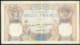 Frankreich / France P.079b 1000 Francs 1932 (4) 