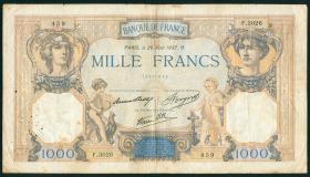 Frankreich / France P.090a 1000 Francs 1937 (4) 