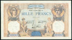 Frankreich / France P.090c 1000 Francs 1938-1940 (3) 