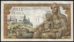 Frankreich / France P.102 1000 Francs 1942-1944 (3) 