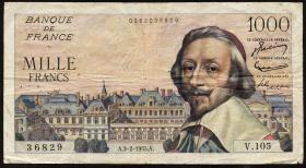 Frankreich / France P.134a 1000 Francs 1955 (4) 