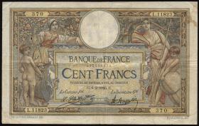 Frankreich / France P.078a 100 Francs 1923-26 (3) 