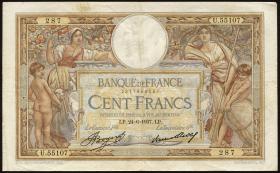 Frankreich / France P.078c 100 Francs 1933-37 (3) 