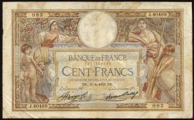 Frankreich / France P.078c 100 Francs 1933-37 (4) 