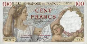 Frankreich / France P.094 100 Francs 1940-42 (1/1-) 