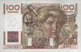 Frankreich / France P.128d 100 Francs 1952 (1) 