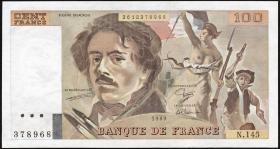 Frankreich / France P.154d 100 Francs 1989 (2/1) 