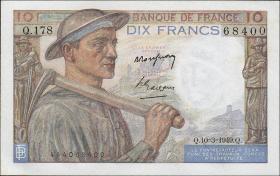 Frankreich / France P.099f 10 Francs 10.3.1949 (1) 