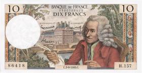 Frankreich / France P.147a 10 Francs 1965 Voltaire (1/1-) 