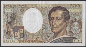 Frankreich / France P.155d 200 Francs 1990 (2) 