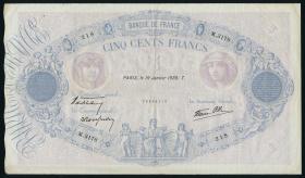 Frankreich / France P.088c 500 Francs 19.1.1939 (3) 