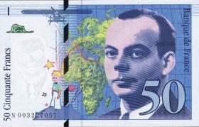 Frankreich / France P.157a 50 Francs 1992 Saint-Exupery (1) 