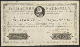Frankreich / France P.A043 Assignat 50 Livres 1790 (3-) 