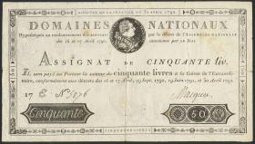 Frankreich / France P.A058 Assignat 50 Livres 1792 (3-) 
