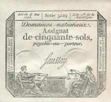 Frankreich / France P.A070 Assignat 50 Sols 1793 (1) 