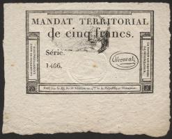 Frankreich / France P.A087b Assignat 5 Francs (1796) (1-) 