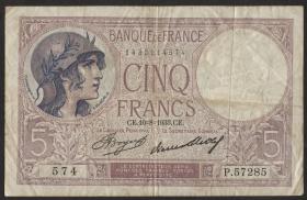 Frankreich / France P.083 5 Francs 1940 (4) 