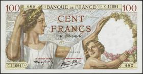 Frankreich / France P.094 100 Francs 1940-42 (2) 