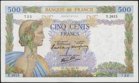 Frankreich / France P.095 500 Francs 1940-42 (2) 
