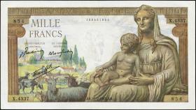 Frankreich / France P.102 1000 Francs 1942-44 (2) 