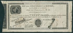 Frankreich / France P.S245 Assignat 20 Francs (1797-1802) Rouen (4-) 